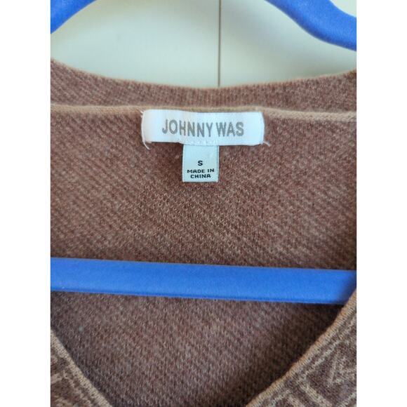 Johnny Was Rita Brown Leopard Print Wool Cashmere Sweater - S - Picture 4 of 5